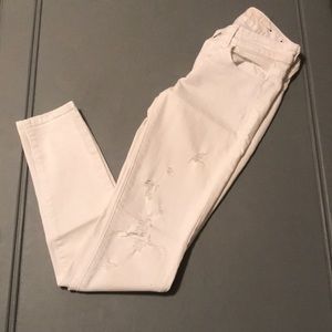 White ripped jeans